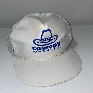 Cowboy White Snapback Rope Hat